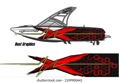 boat decal graphic vector for vehicle vinyl wrap