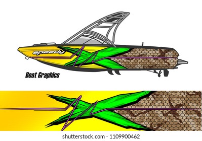 boat decal graphic vector for vehicle vinyl wrap