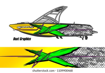boat decal graphic vector for vehicle vinyl wrap