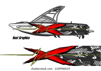 boat decal graphic vector for vehicle vinyl wrap
