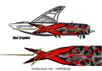 boat decal graphic vector for vehicle vinyl wrap