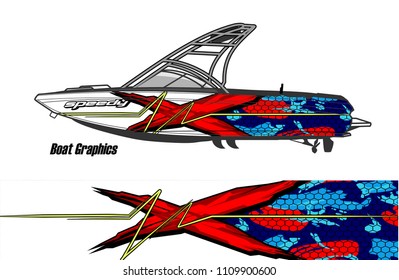 boat decal graphic vector for vehicle vinyl wrap