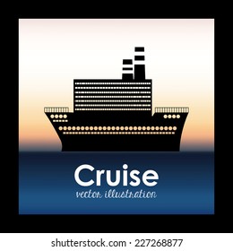 Boat design over black background, vector illustration