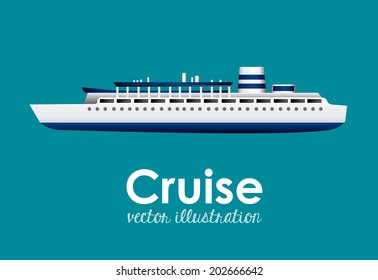 Boat design over blue background, vector illustration