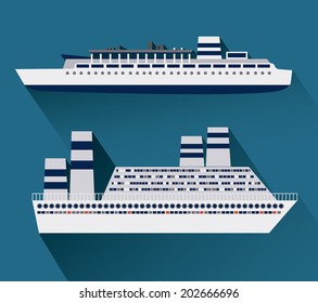 Boat design over blue background, vector illustration