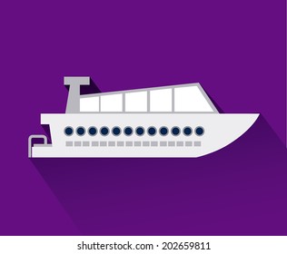 Boat design over purple  background, vector illustration