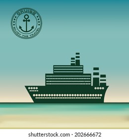 Boat design over seascape background, vector illustration