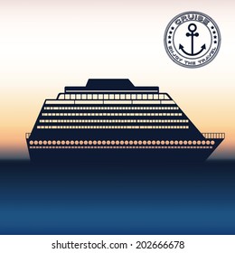 Boat design over seascape background, vector illustration