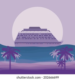 Boat design over seascape background, vector illustration