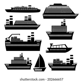 Boat design over white background, vector illustration