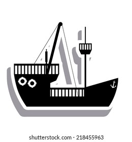 Boat design over white background, vector illustration
