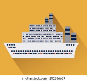 Boat design over yellow background, vector illustration