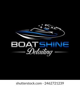 Boat detailing and pressure washing logo design template