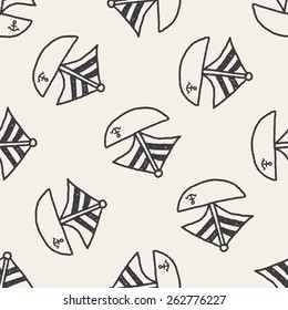 boat doodle drawing seamless pattern background