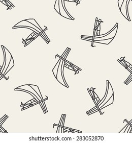 boat doodle seamless pattern background
