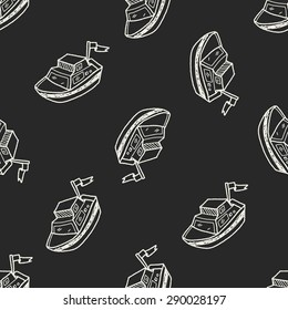 boat doodle seamless pattern background