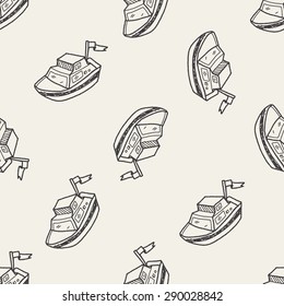 boat doodle seamless pattern background