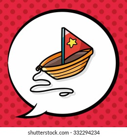 boat doodle, speech bubble