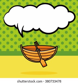 boat doodle, speech bubble