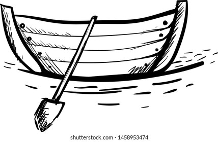 Dibujo en barco, ilustración, vector sobre fondo blanco.