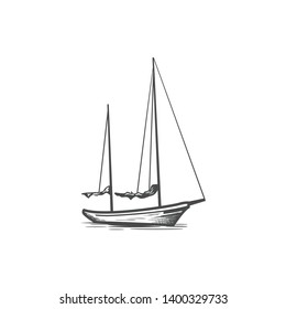 boat drawing vector logo illustration