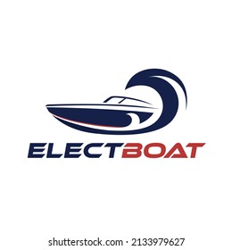 Boat Electricity Logo Design Vector
