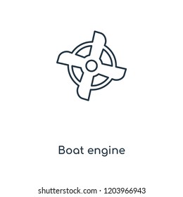 Boat engine concept line icon. Linear Boat engine concept outline symbol design. This simple element illustration can be used for web and mobile UI/UX.