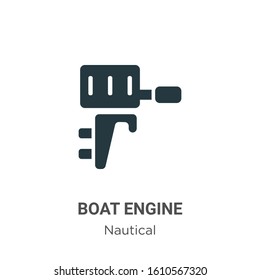 Boat engine glyph icon vector on white background. Flat vector boat engine icon symbol sign from modern nautical collection for mobile concept and web apps design.