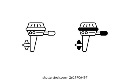 Boat Engine icon design with white background stock illustration