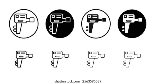 Boat engine icon Flat outline fill set collection