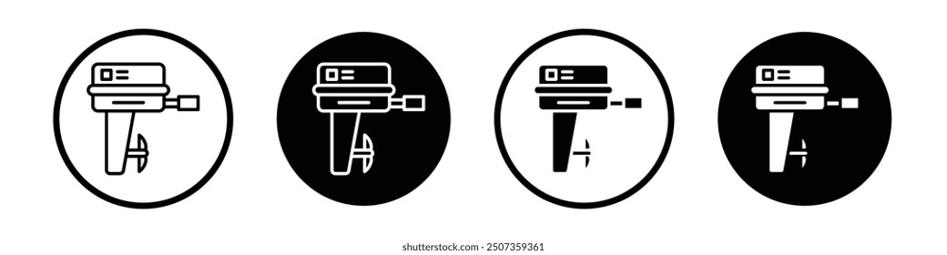 Icono del motor del barco aislado en el fondo blanco
