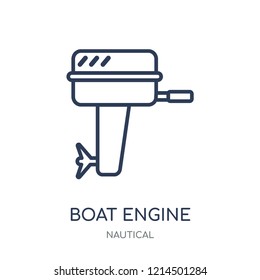 Boat Engine icon. Boat Engine linear symbol design from Nautical collection. Simple outline element vector illustration on white background.