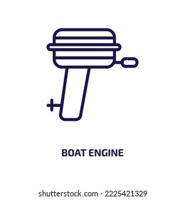 boat engine icon from nautical collection. Thin linear boat engine, engine, boat outline icon isolated on white background. Line vector boat engine sign, symbol for web and mobile