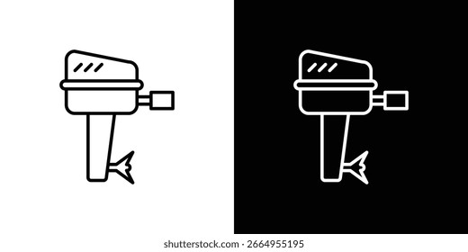 Ilustração do vetor do ícone do motor de barco - ícones do vetor do estilo preto de alta qualidade