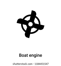 Boat engine icon vector isolated on white background, logo concept of Boat engine sign on transparent background, filled black symbol