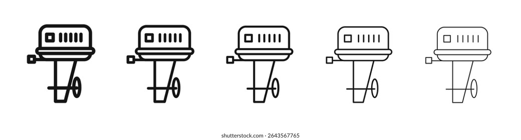 Ícone do motor de barco vetor conjunto sinal de ilustração