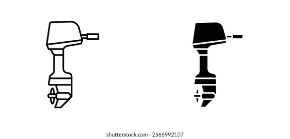 Boat Engine icons in outline and fill. vector illustration for ui.