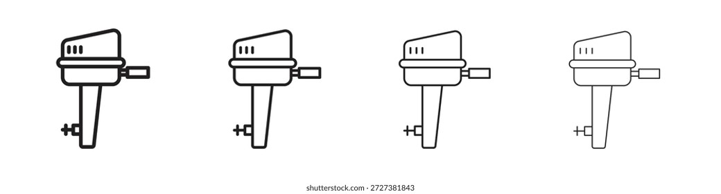 Iconos del motor del barco Esquema del símbolo del Vector