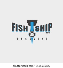 the boat engine logo, the motor, in the back goes into the water