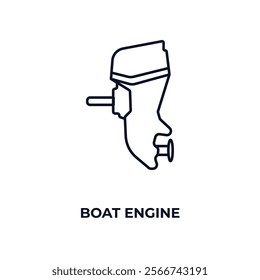 boat engine outline icon. Linear vector from nautical concept. Thin line boat engine icon isolated on white background