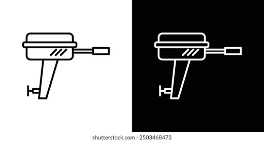 Boat Engine thin line vector icon set.