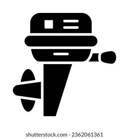 Boat Engine Vector Glyph Icon For Personal And Commercial Use.
