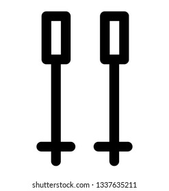 Boat equipment, oars line icon 