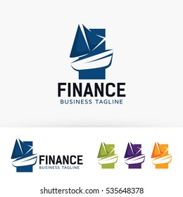 Boat finance logo design. Business and finance logo concept. Vector logo template