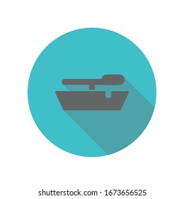 Boat, fishing, swim long shadow icon. Simple glyph, flat vector of transport icons for ui and ux, website or mobile application