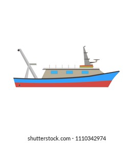 Boat fishing vector illustration flat icon design