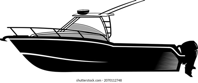 boat fishing vector for logo company