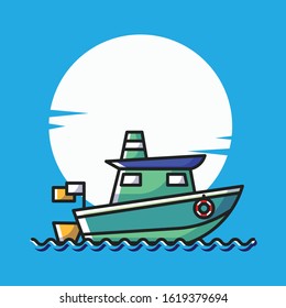 Boat Flat Design  Illustration, High quality Illustration for you.
