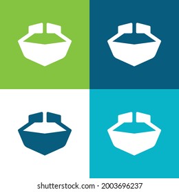 Boat Flat four color minimal icon set