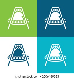 Boat Flat four color minimal icon set